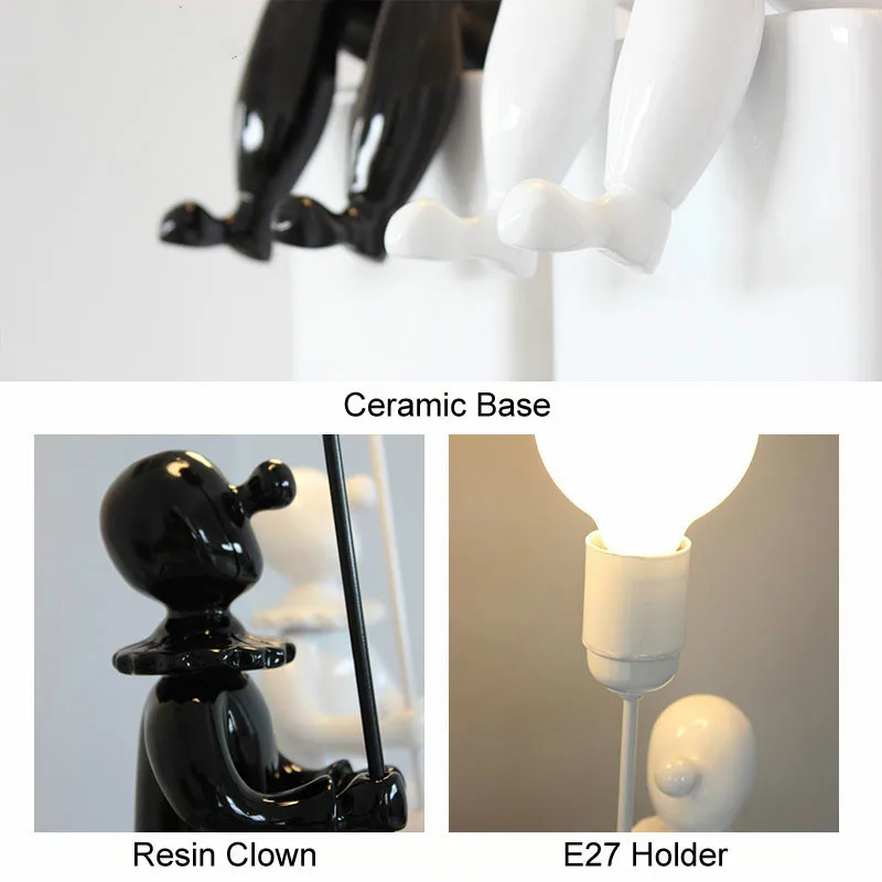 Светодиодный настенный светильник в скандинавском стиле клоун из смолы Лофт