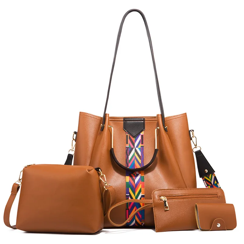 Комплект из 4 женских сумок модная композитная сумка искусственной кожи женская