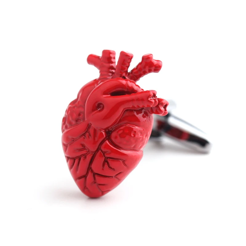 Мужские Запонки с сердечками красные запонки опт и розница Новое поступление