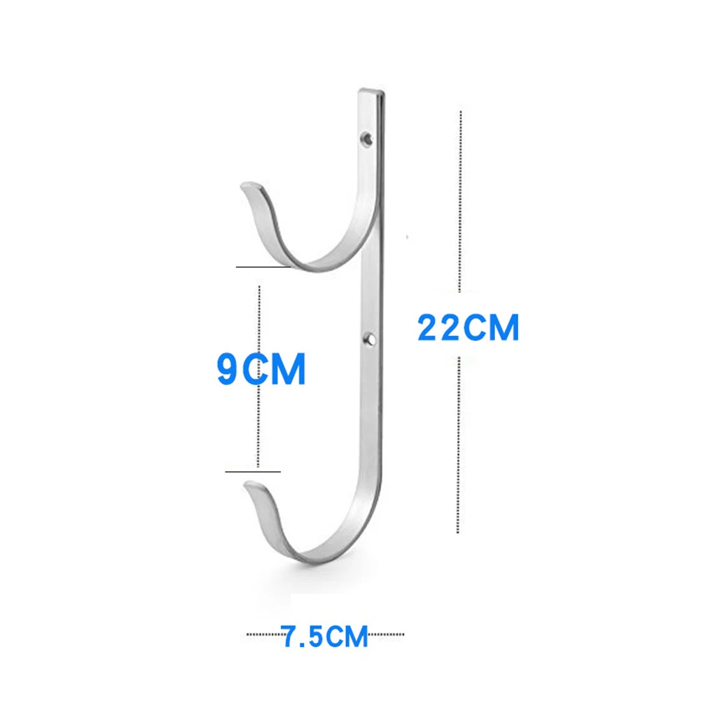 

2pcs Organizer Multipurpose Hanger For Telescoping Pole Vacuum Hoses Aluminum Alloy Garden Brushes Swimming Pool Durable Outdoor