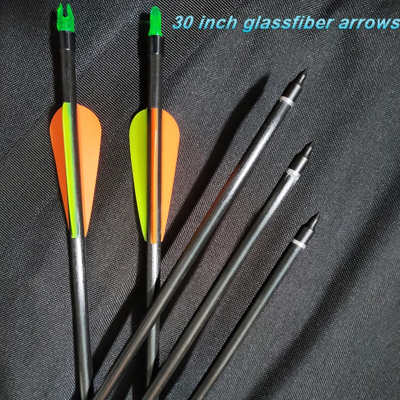 Новые стрелы для стрельбы из лука 30 дюймов стекловолокна 500 позвоночника OD 8 ММ