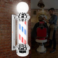 new 68cm led barber shop sign rotating illuminating pole bright stripe light barbershop accessories red white blue stripe design