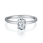 Inbeaut 925 серебро отличный крой 1 компьютерная томография D Цвет пройти Diamond тесты Овальный муассанит обручальное кольцо для женщин классический Муассанит ювелирных изделий