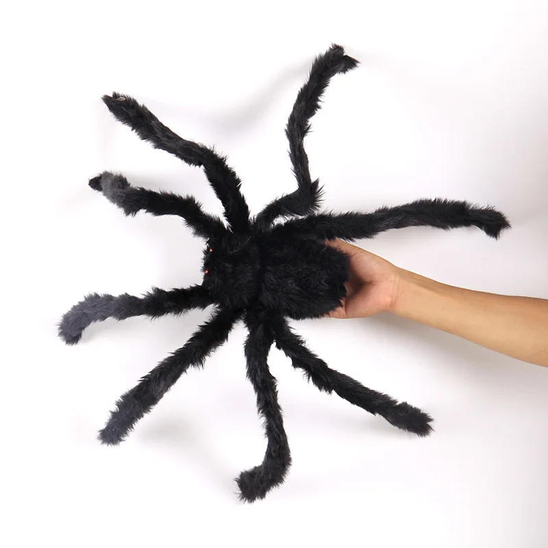 

30cm/50cm/75cm Black Plush Spider Halloween Bar Haunted House Decoration Horror Props Mischief Scary Toys Halloween Home Supplie