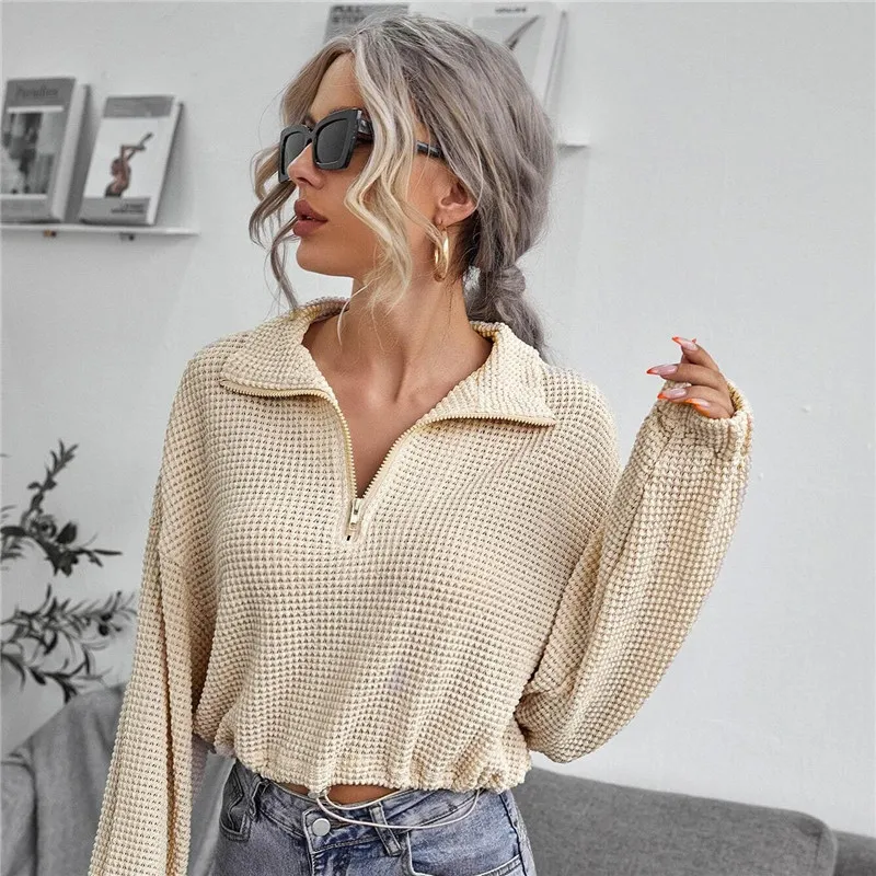

Knit Cardigan For Women 2021 Spring Summer New Fashion V-neck Zipper Long Sleeve Solid Color Loose Slim Dresses Female LR1158