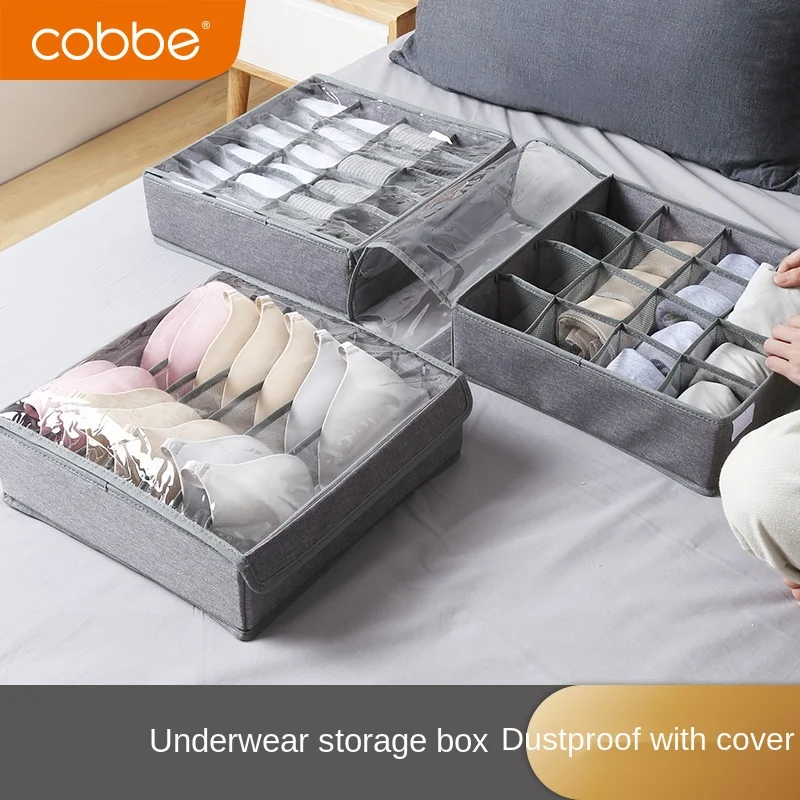 

New Home Foldable Wardrobe With Lid Dustproof Storage Rack Cotton Underwear Box Socks Bra And Panties Drawer