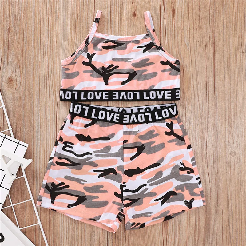 Комплект одежды для маленьких девочек из 2 предметов одежда топы без рукавов с