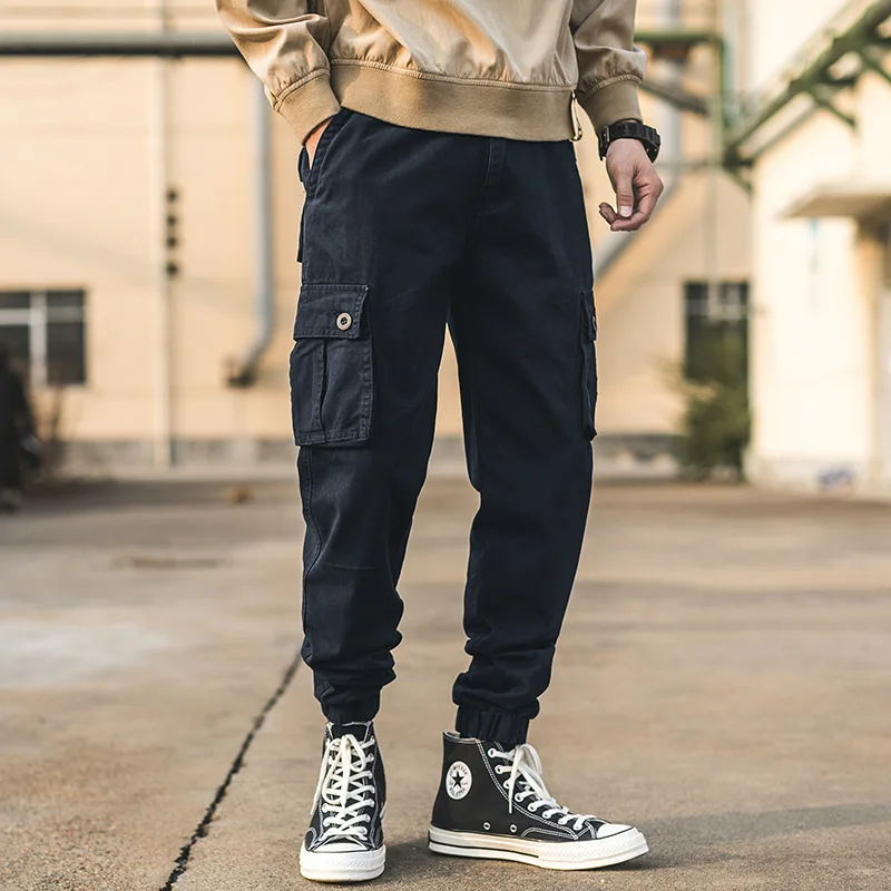

Summer Cargo Overalls Pants Men's Fashion Brand Loose Leggings Casual Pants Korean Fashion Capris Men