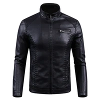 2021 autumn and winter new european and american fashion simple basic zipper mens brand motorcycle leather jacket