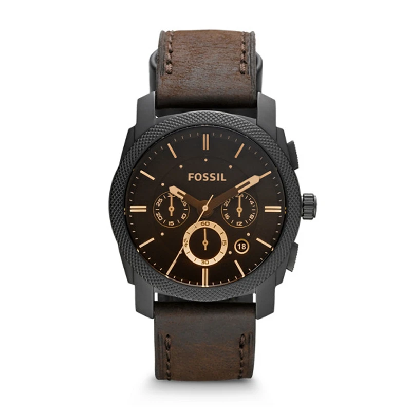 FOSSIL винтажные часы для мужчин машина среднего размера хронограф коричневые кожаные мужские деловые часы наручные часы люксовый бренд FS4656P - Цвет: FS4656P