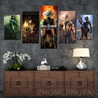 5 панелей, игровой постер, украшение Mortal Kombat, Картина на холсте HD, Картина на холсте Mortal Kombat, постер, настенное искусство C