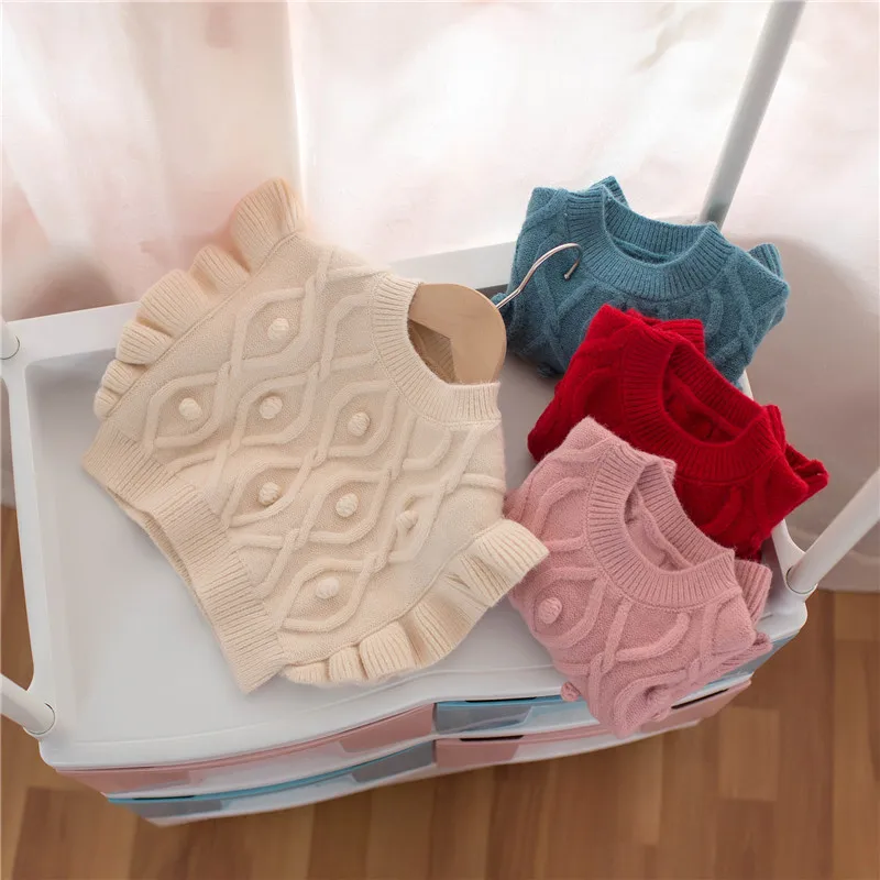 Свитер для маленьких девочек жилет 2021 модная детская одежда без рукавов с