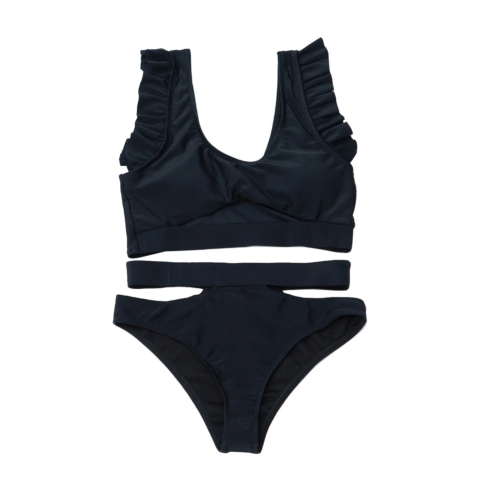 

Push Up Solid Wrap Bikini Sets Women Sexy Thong Two Pieces Swimsuits 2021 New Girl Beach Bathing Suits Swimwear Swimsuit