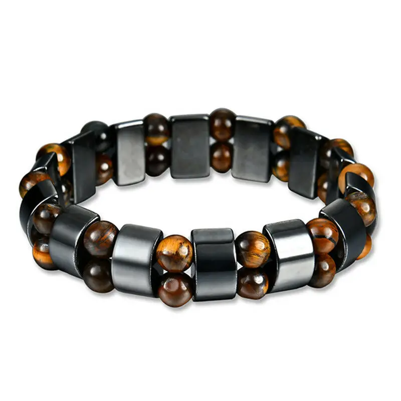 

Hand Beaded adult men's fashion hand ornaments New black bile Tiger Eye Stone Bracelet