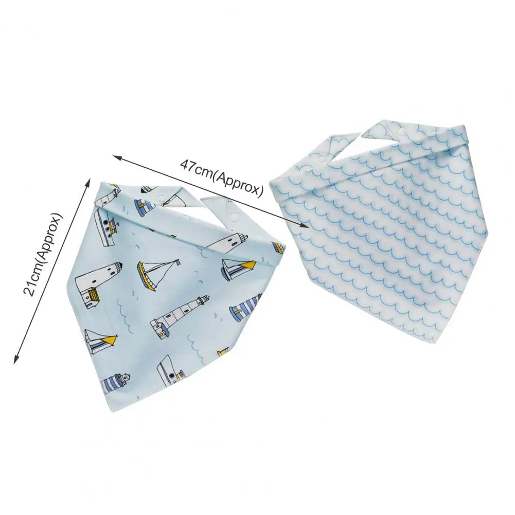 2 uds bonito Baberos beb&eacute; dibujos animados patr&oacute;n ajustable tri&aacute;ngulo Bandana beb&eacute; babeando Baberos para ni&ntilde;os peque&ntilde;os-5