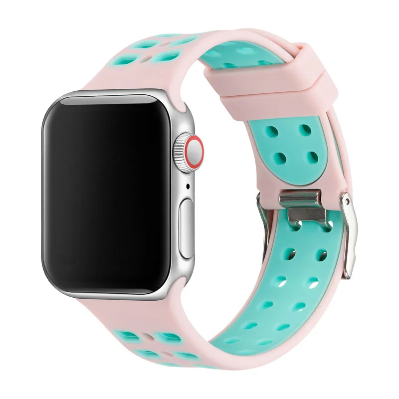 7 Совместимость наручных часов Apple Watch 38 мм 42 мм Замена наручных часов Iwatch, полос 40 мм 44 силиконовый ремешок для наручных часов Apple Watch браслет 5/4/3/2/1 81005 - Цвет ремешка: 7