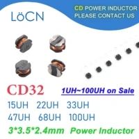 500pcs 3000pcs cd32 smd power inductor 15uh 22uh 33uh 47uh 68uh 100uh 3x3 5x2 4mm 33 52 4mm patch inductors 1uh 100uh