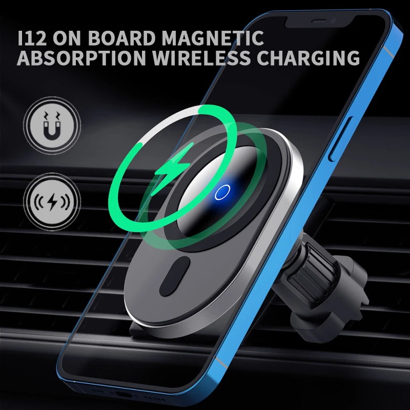 

Беспроводное Автомобильное зарядное устройство 15 Вт для IPhone 12 12 Pro Max 12, мини быстрое зарядное устройство с креплением на вентиляционное отв...