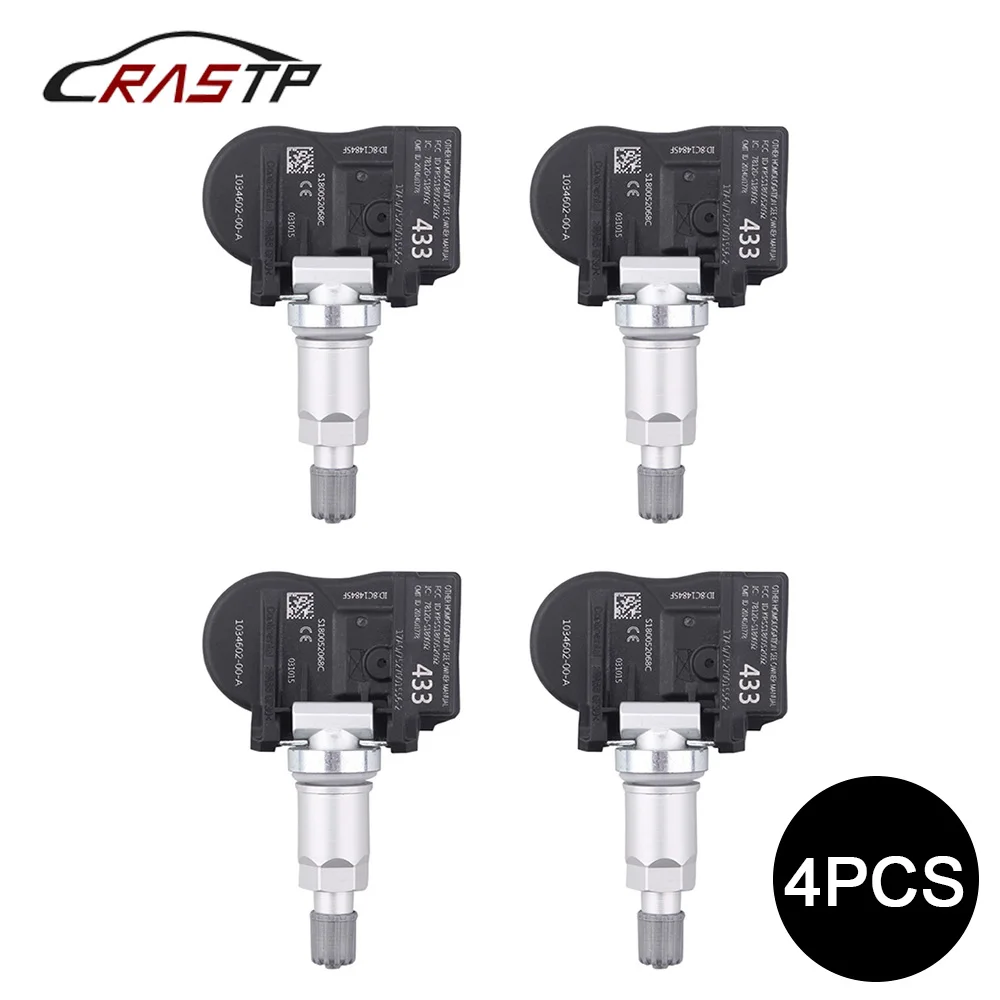 

4PCS Tire Pressure Monitoring System Sensor 433 MHz for Model S 60 70 75 85 / Model X / Model 3 OEM 103460200A TP009