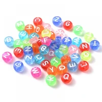 100pcslot color transparent mixed letter acrylic beads charms bracelet necklace for jewelry making diy accessories 47mm