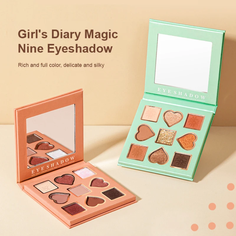 1PC Matte Pearlescent Nine-color Eyeshadow Palette Shimmer High Pigmented Shadows Waterproof Eye Shadow Glitter TSLM2 |