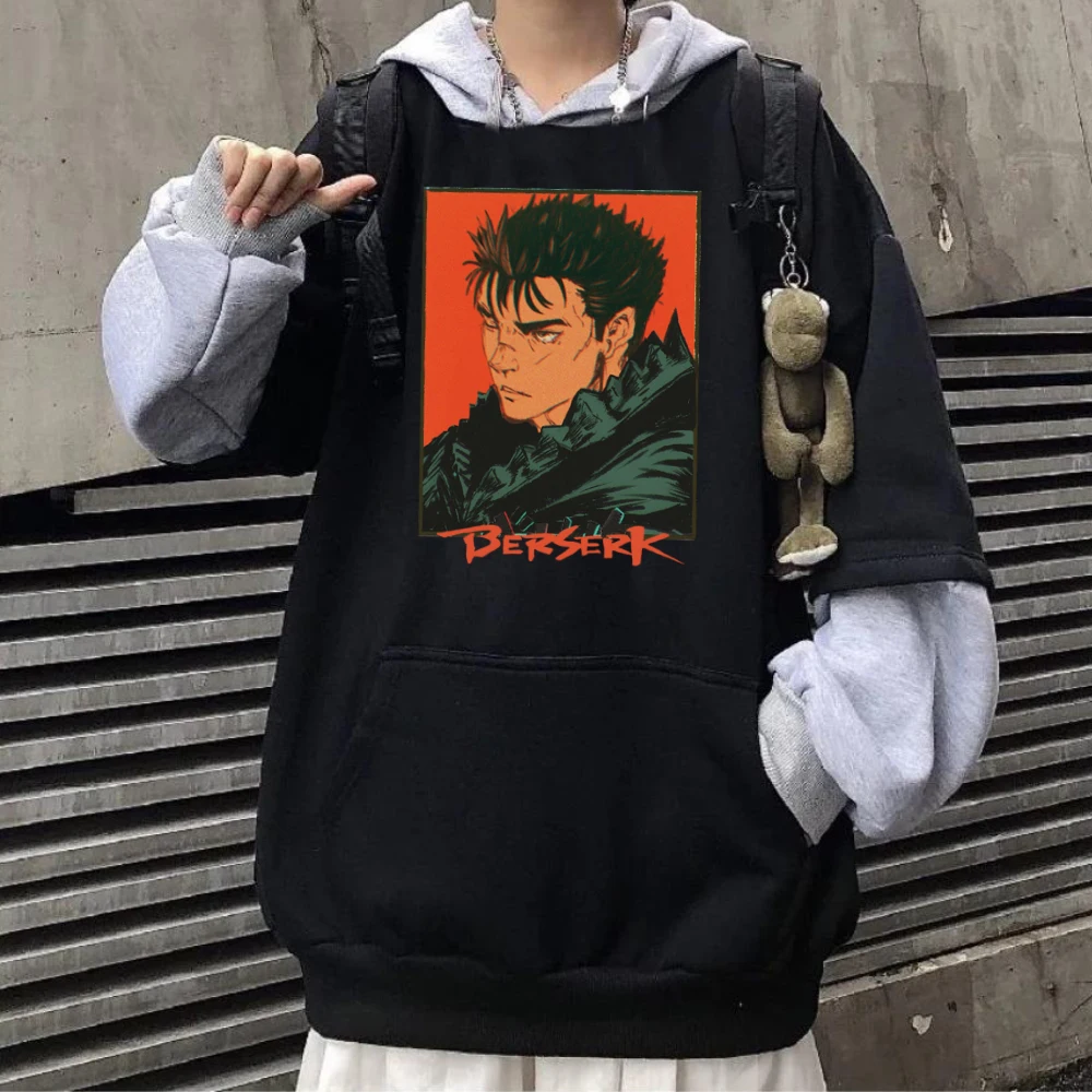 

Japanese Anime Hoodie Berserk Harajuku Pullovers Tops Double Sided Print Streetwear
