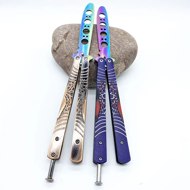 Тренировочный нож-бабочка для тренировки тарантула паук балисонг тупое лезвие