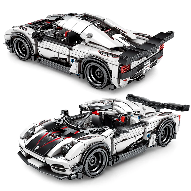 728 шт Koenigsegged Супер гоночный автомобиль строительные блоки подходят Technic гонщик