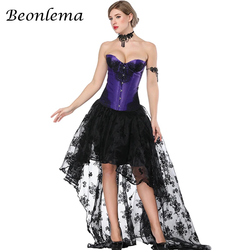 Женский корсет с юбкой Beonlema сексуальные готические костюмы зеленого и