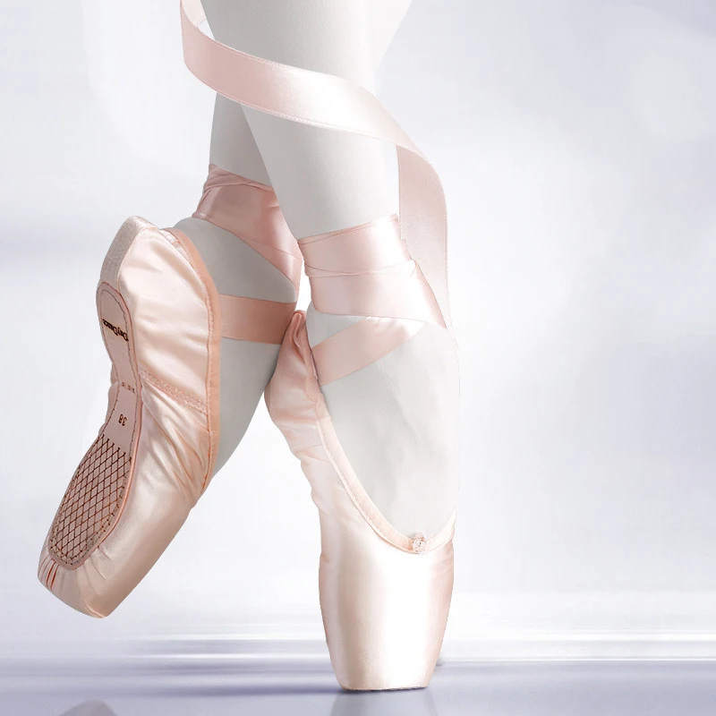

Ballet Shoes Pointe Shoes Bandage Ballet Dance Shoes Girl Woman Professional Satin Dancing Shoes With Sponge