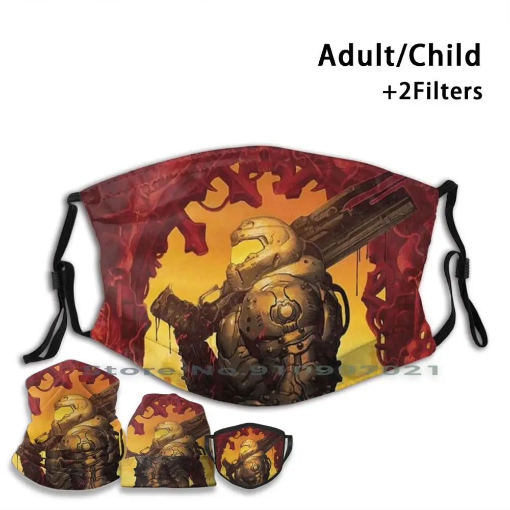 

Doom Eternal Non-Disposable Mouth Face Mask Pm2.5 Filters For Child Adult Doom Doom Eternal Doom Doomguy Eternal Doom Guy Hell