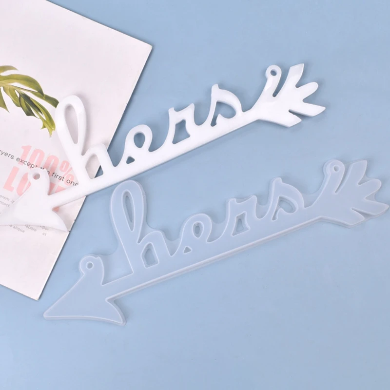 

Crystal Epoxy Resin Mold DIY English Words hers Listing Pendant Silicone Mould