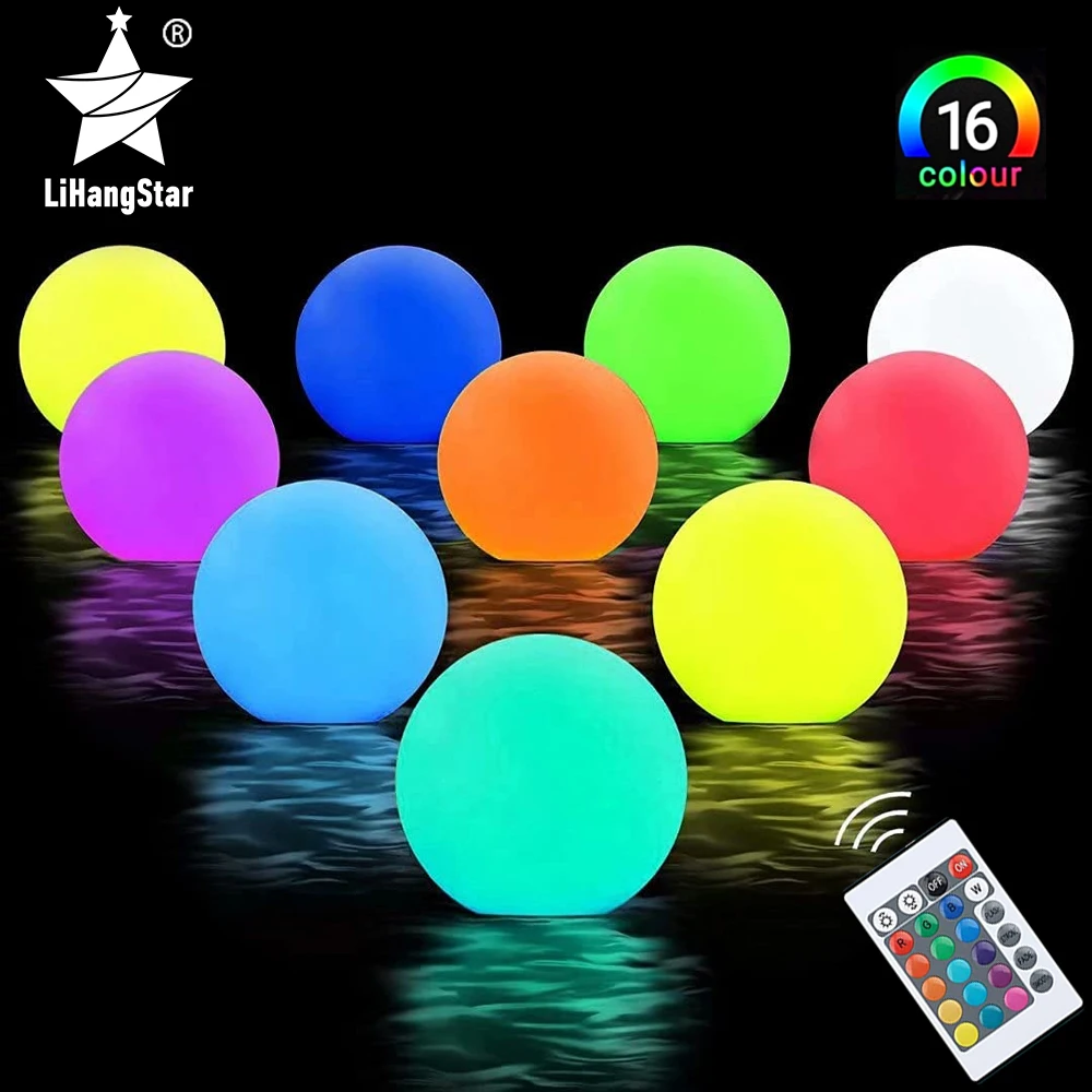 

LED Floating Light Ball Night Light RGB with Remote Control and Waterproof, Suitable for Swimming Pool Party, Holiday, Wedding