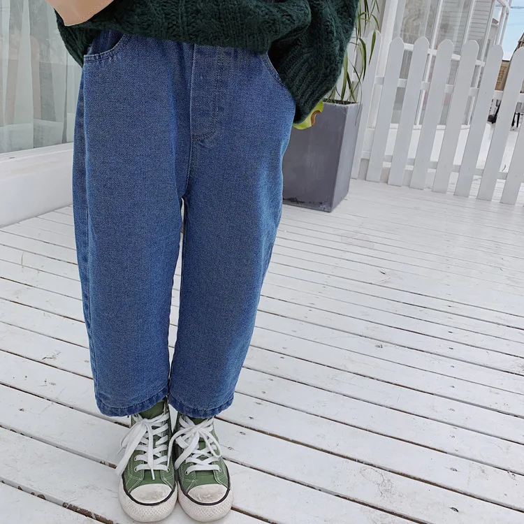 2019 новые зимние классические утепленные джинсы для маленьких мальчиков и