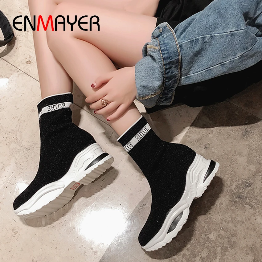 ENMAYER/кроссовки на плоской подошве без застежки Спортивные ботинки из эластичной