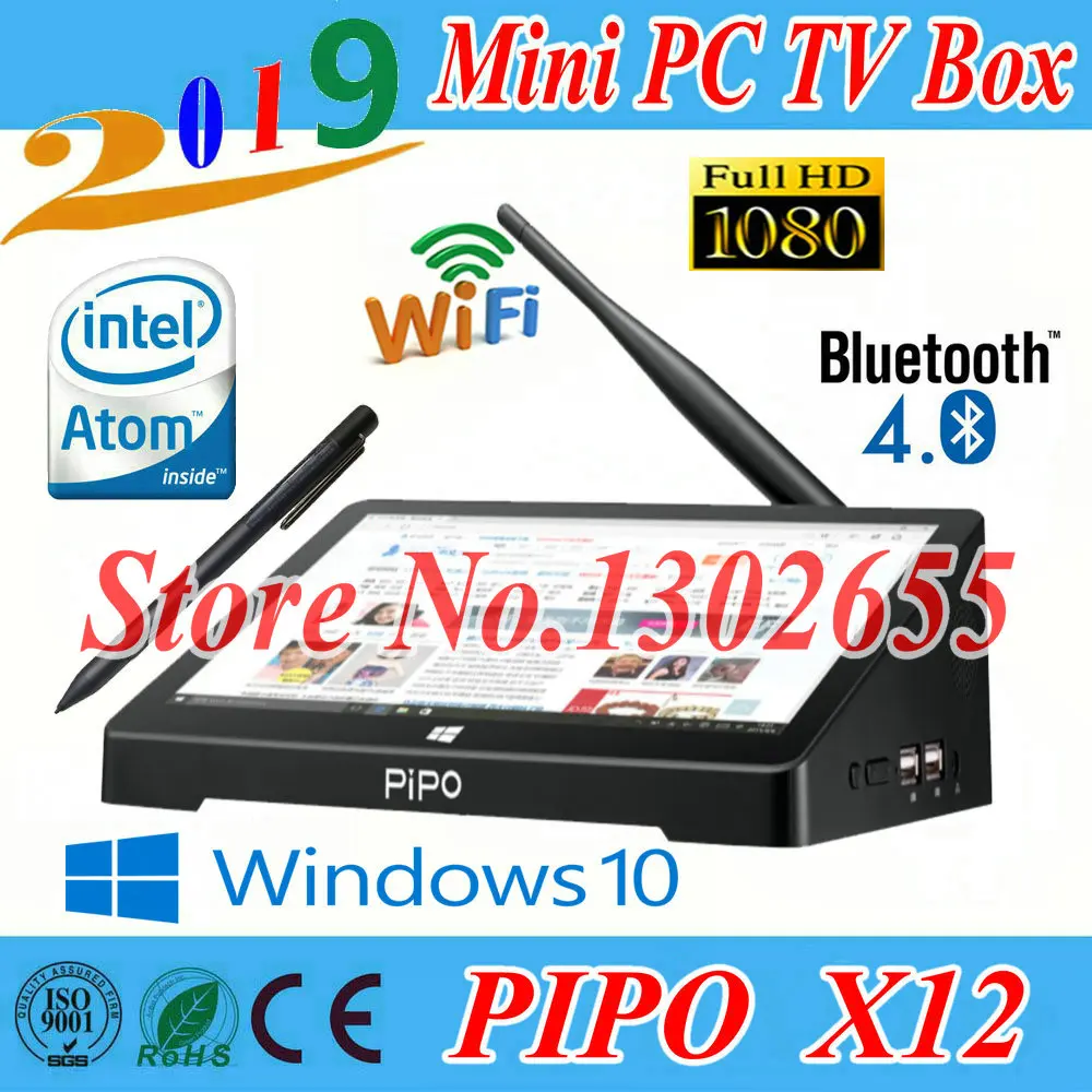 Мини ПК PIPO X12 10 8 дюйма со стилусом Windows ТВ приставка Z8350 четырехъядерный мини бокс 4