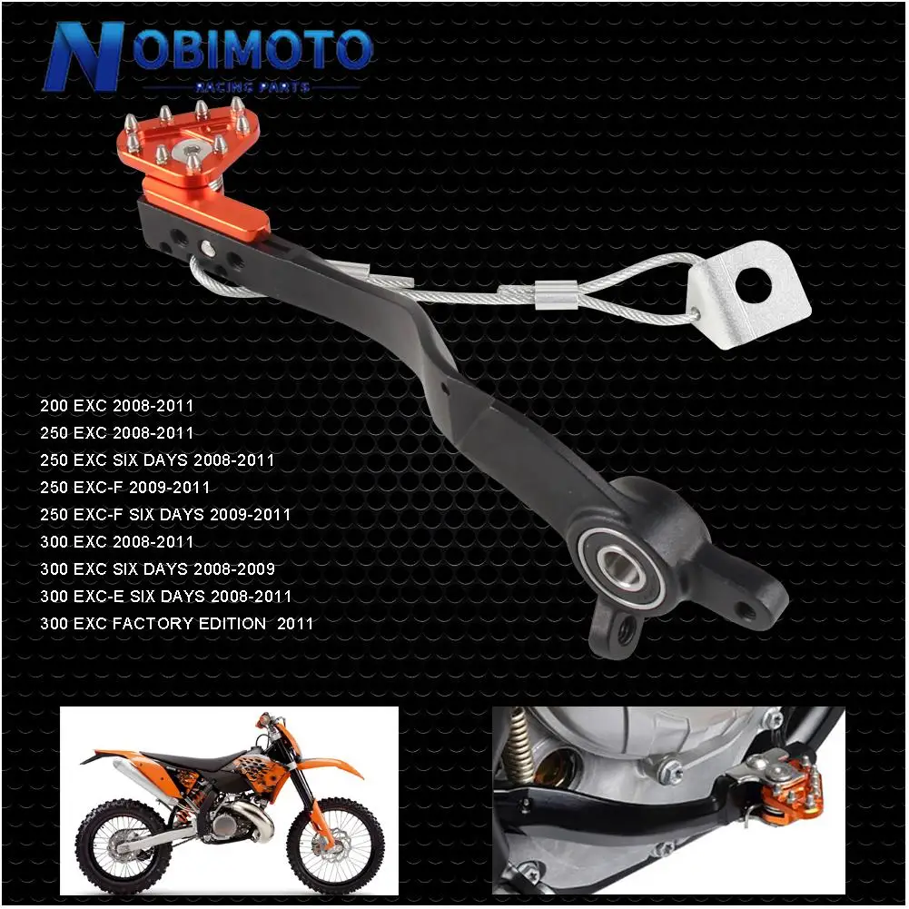 

Алюминиевый рычаг задней педали тормоза CNC для KTM 200 250 300 EXC EXC-F endursix Days Enduro 2 Stroke 2008-2011 Drit Bike мотоцикла