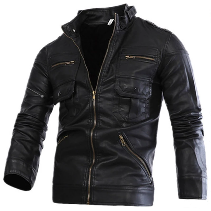 

Motorcycle Men's European Style Leather Jacket Large 4xl Men's Motorcycle Man's Wallet Men's Spring Pu Air Bag Man