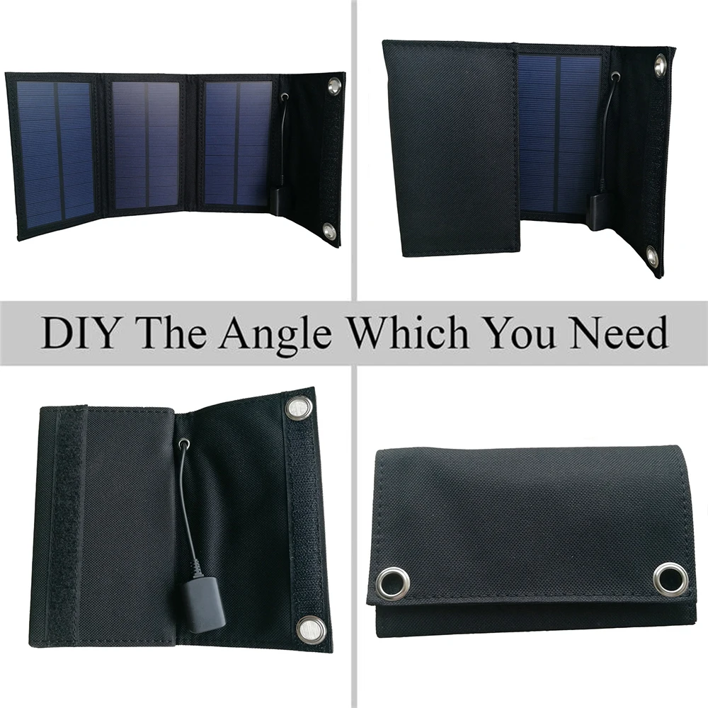 Портативная солнечная панель USB для использования на открытом воздухе складная