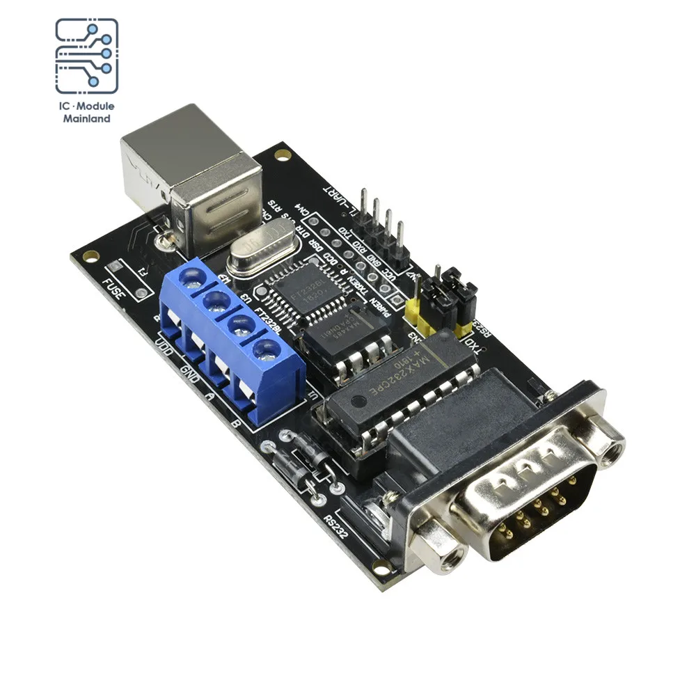 

FT232BM FT232BL FTDI Standard USB to Serial RS232 TTL UART RS485 DB9 Adapter Converter Controller Module Board For Arduino