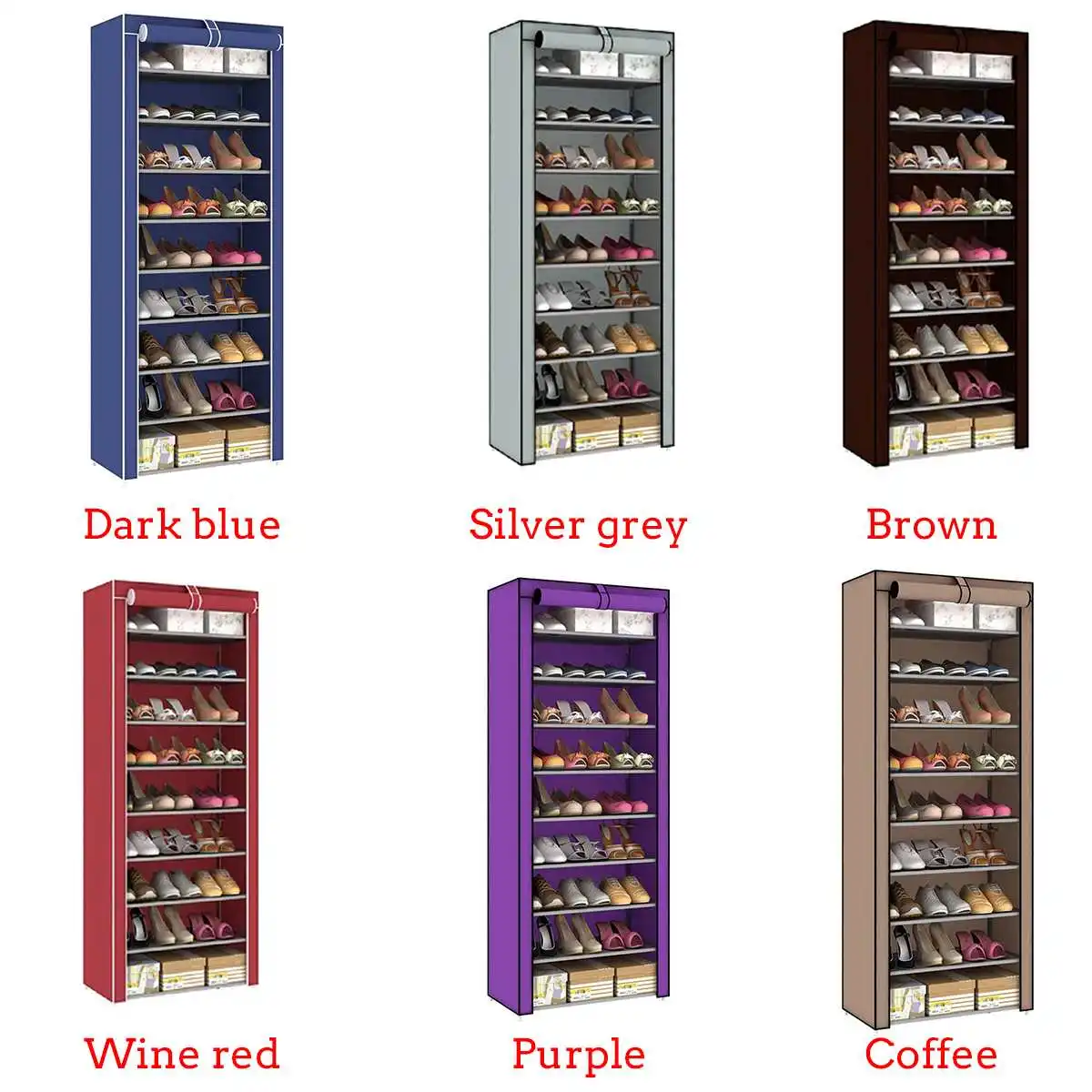 Простой обувной шкаф 10 ярусов нетканый Компактный органайзер для обуви сделай