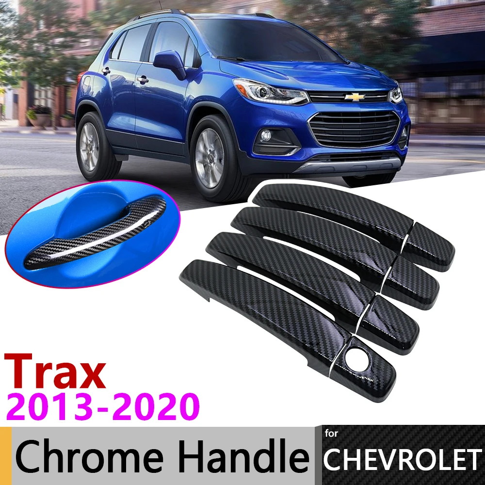 Черная накладка на дверную ручку из углеродного волокна для Chevrolet модель Holden Trax