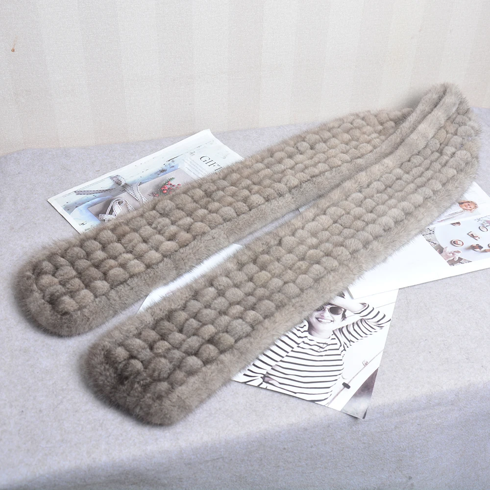 Модный Лидер продаж зимний теплый мягкий женский шарф из натурального меха норки