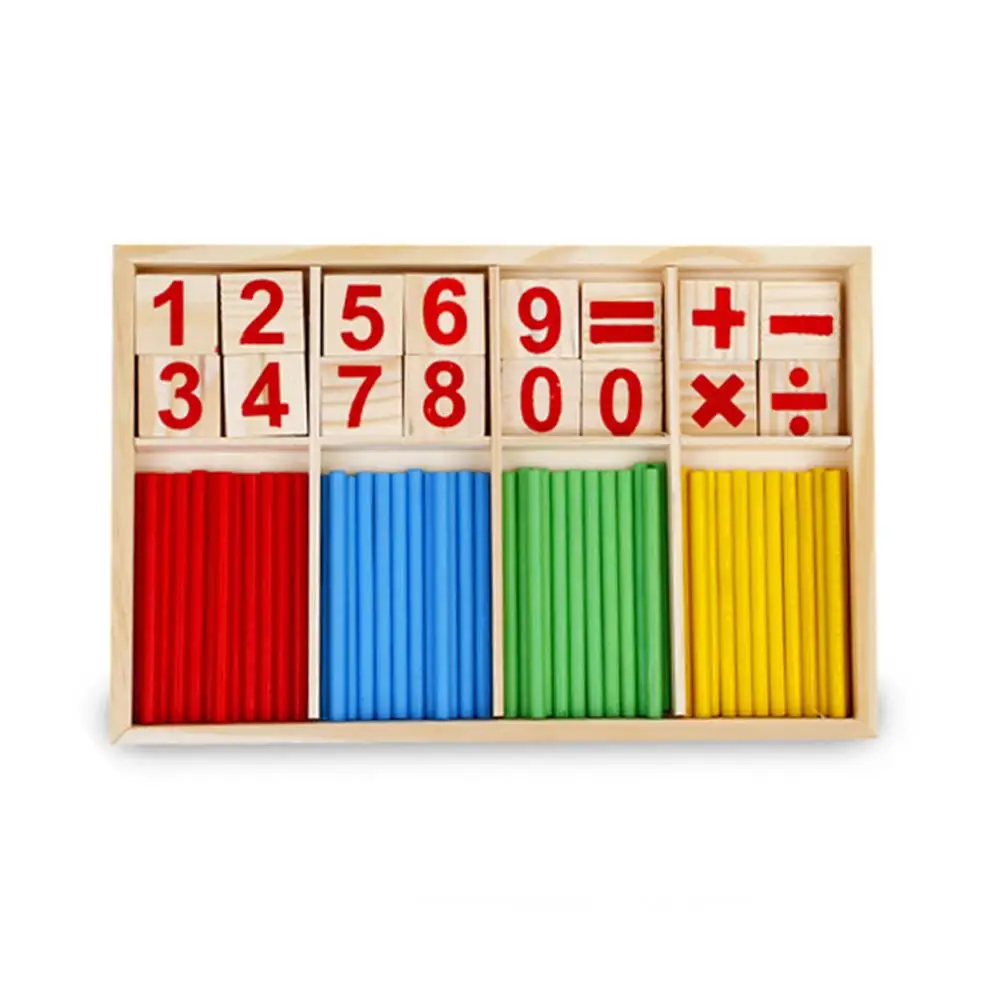 

Kids Montessori Wooden Number Math Game Sticks Educational Toy Puzzle Teaching Aids Set Mathematical Learning