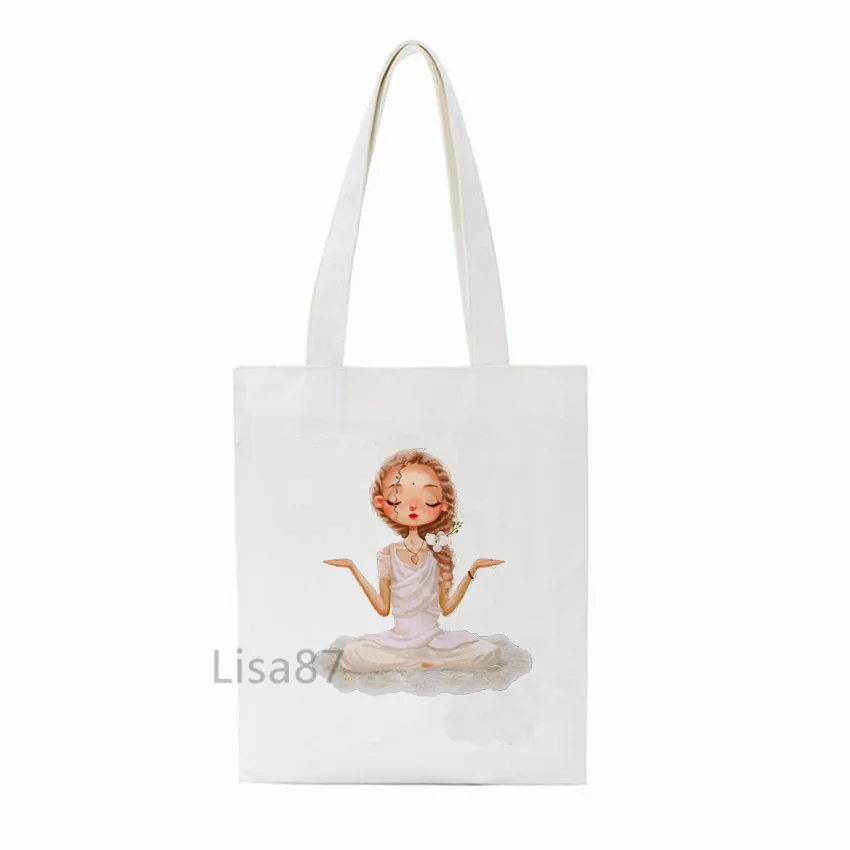 Новая модная женская сумка для покупок Женская Холщовая Сумка йоги девушек с