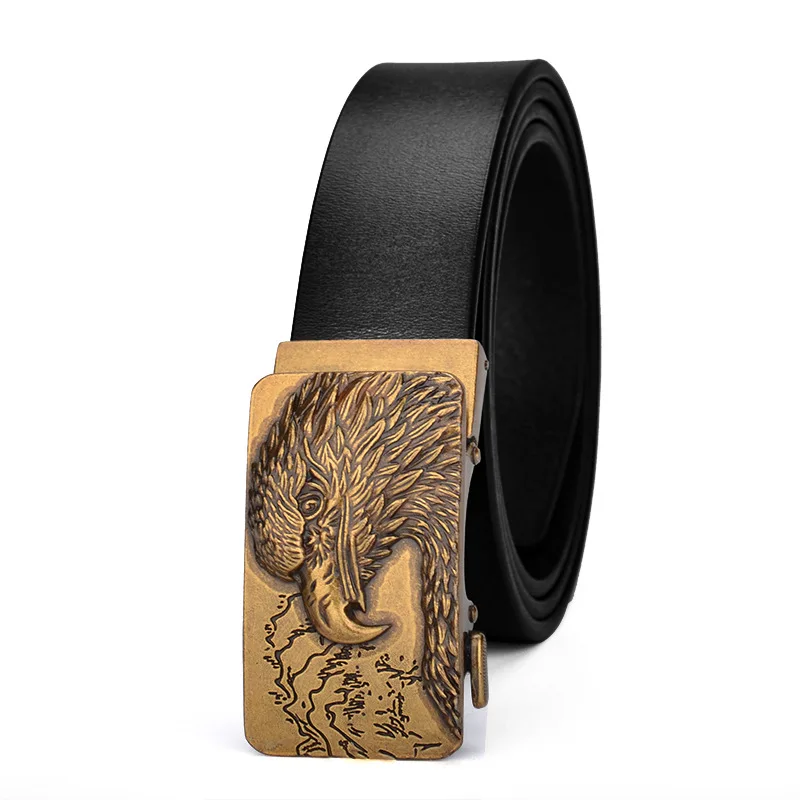 

Retro Style Automatic Buckle Belt Fashion Strong Durable Eagle Buckle Men's Leather Belt Designer Belts Men High Quality Belts