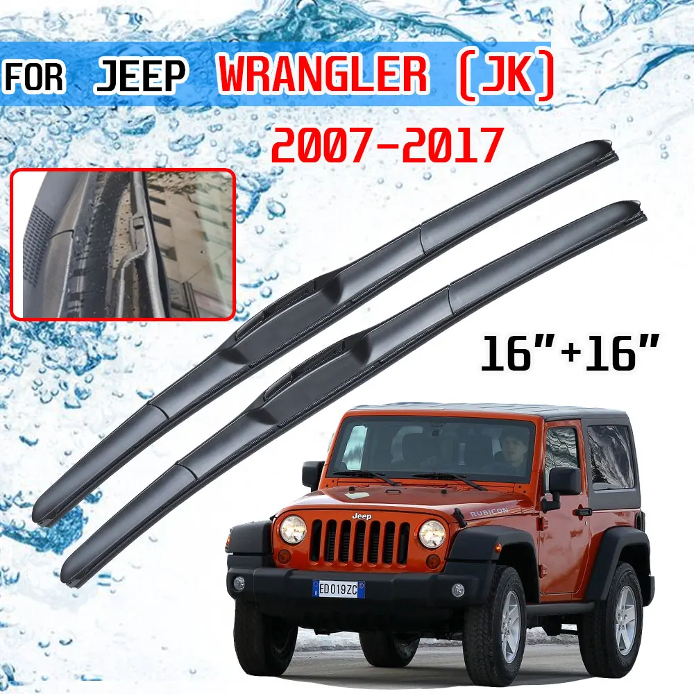 For Jeep Wrangler JK 2007 2008 2009 2010 2011 2012 2013 2014 2015 2016 2017 Accessories Front Wiper Blade Brushes for Car U J