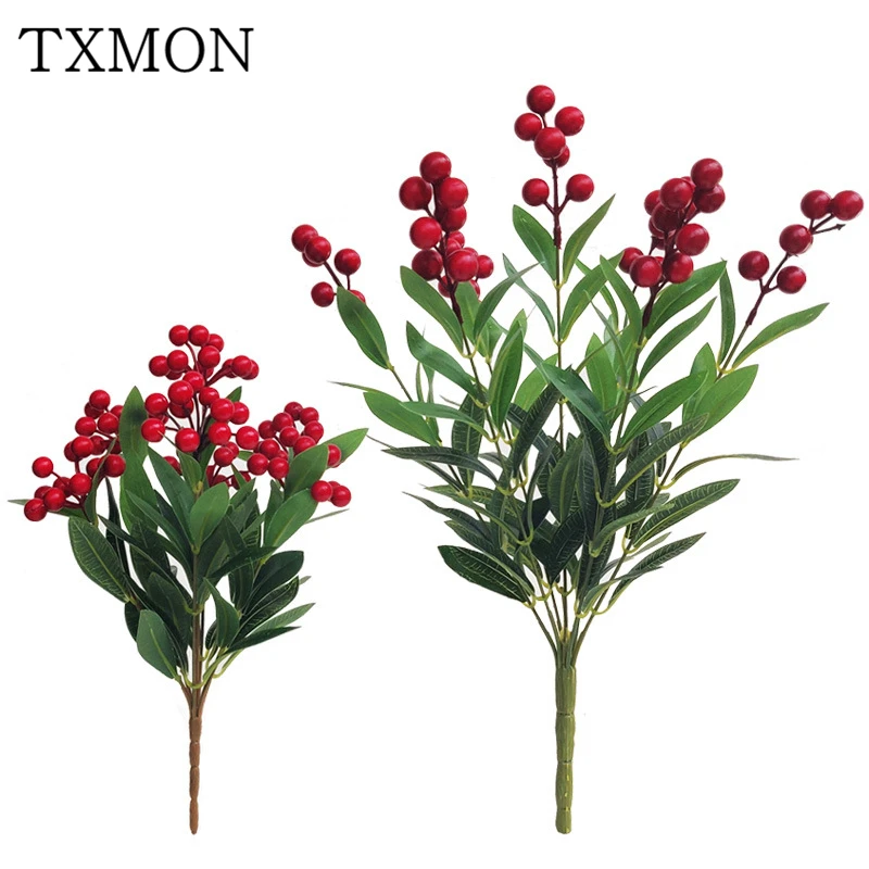Искусственное растение красный фрукт букет из акации искусственных цветов для