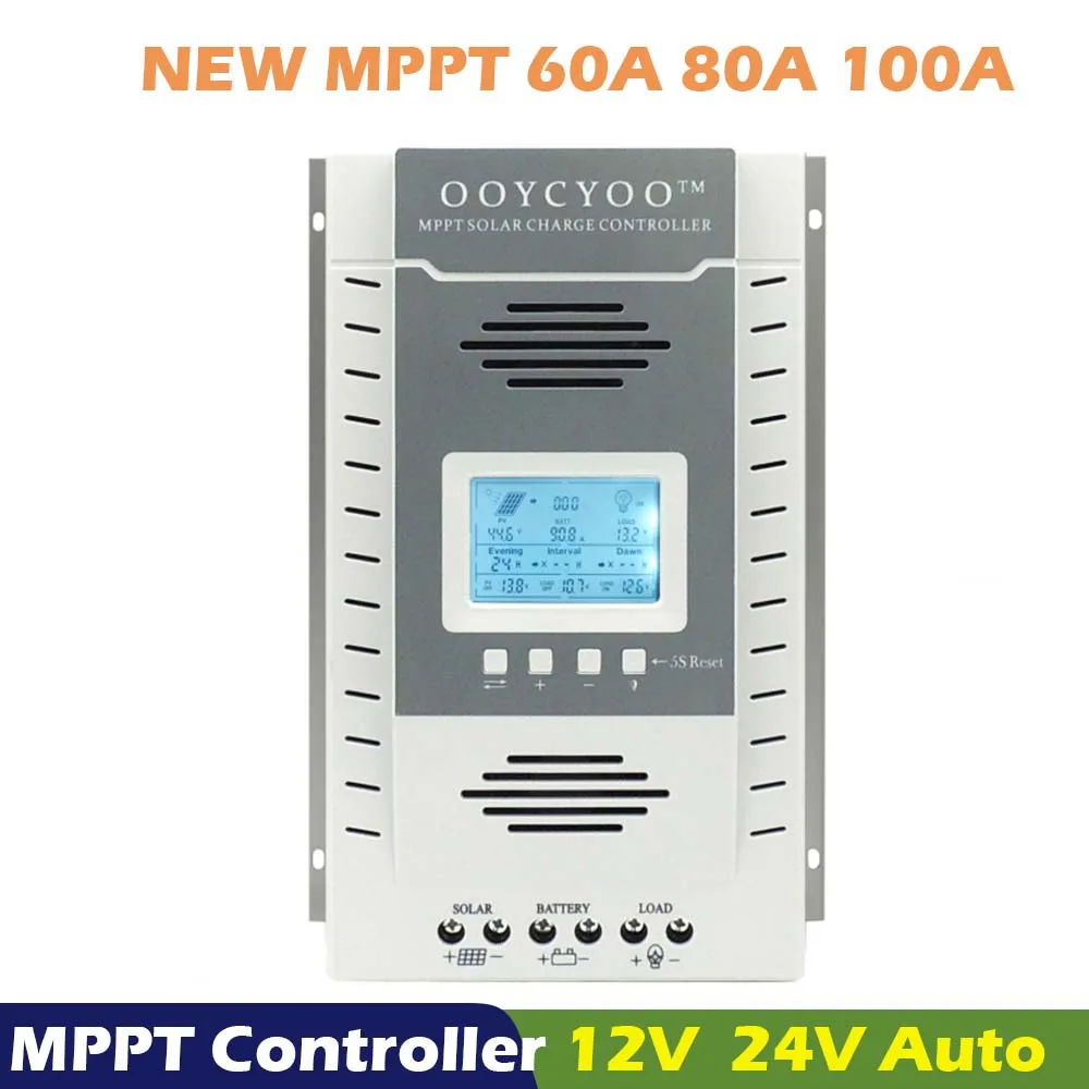 Контроллер заряда солнечной батареи MPPT 60 А 80 100 12 В 24 ЖК-дисплей и USB-выход 5 для