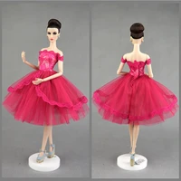 fashion rosy lace dress for barbie doll clothes princess ballet tutu dress party gown vestidoes 11 5 dolls accessories toys 16
